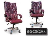 Офисное массажное кресло EGO BOSS EG1001 Maroon в комплектации ELITE натуральная кожа - магазин СпортДоставка. Спортивные товары интернет магазин в Благовещенске 