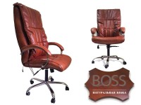 Офисное массажное кресло EGO BOSS EG1001Махагон в комплектации ELITE натуральная кожа - магазин СпортДоставка. Спортивные товары интернет магазин в Благовещенске 